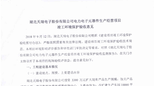 开云·官方端网页版登录入口电力电子元器件生产经营项目竣工环境保护验收意见